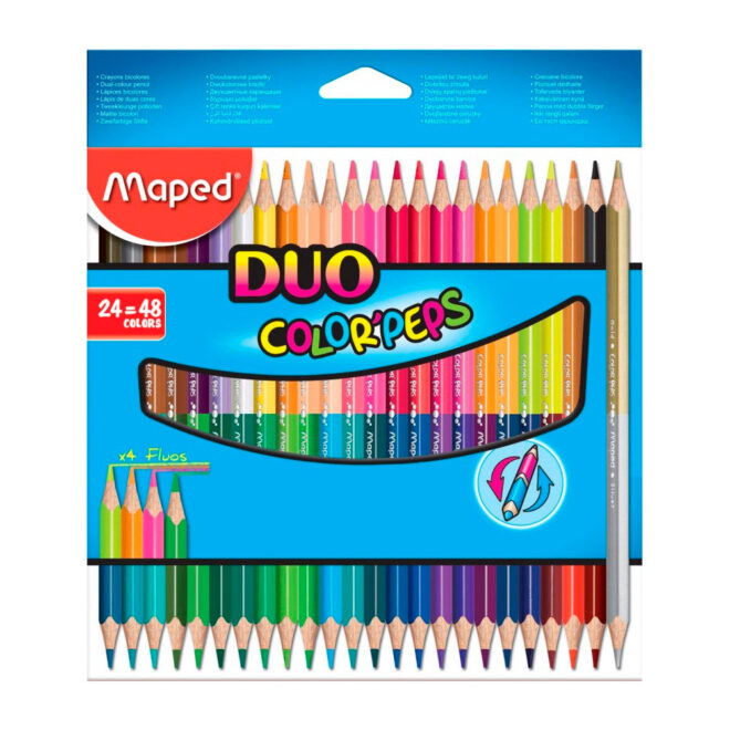 Lapis De Cor Color'Peps Duo Colors 24x48 Cores Maped