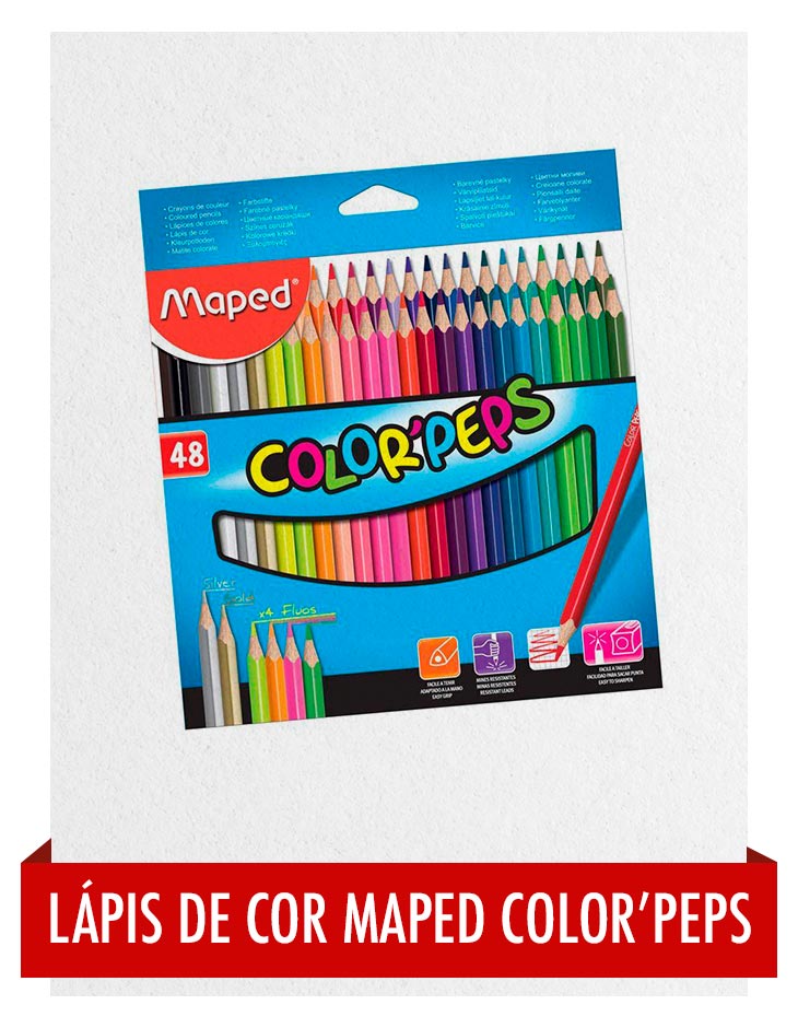 Papelaria - Lápis de Cor Colorpeps 48 cores Maped