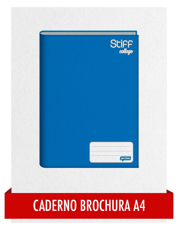 Papelaria - Caderno Brochura A4 Azul 48 folhas Jandaia